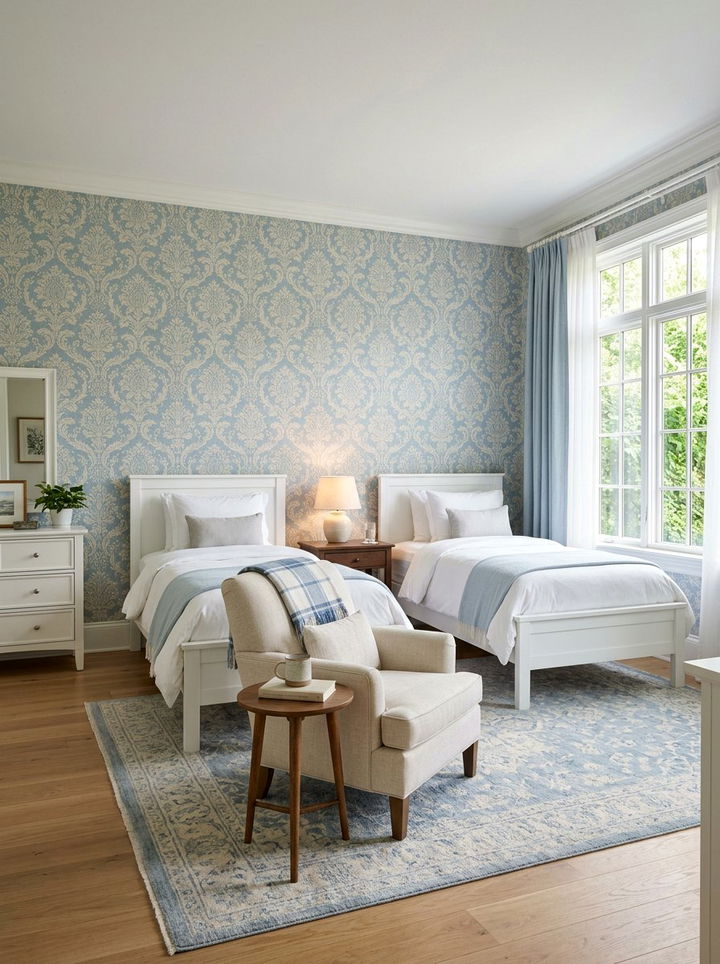 Guest room damask wallpaper - 30 bedroom damask wallpapers