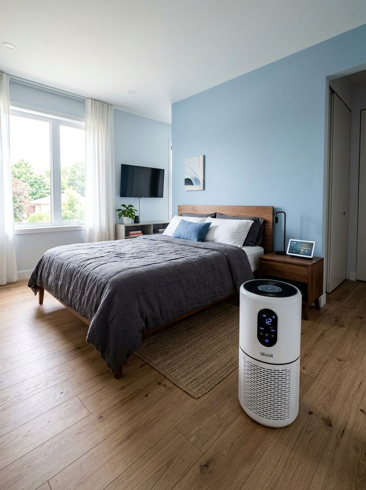 HEPA air purifier for bedroom - 30 dust-free bedroom ideas