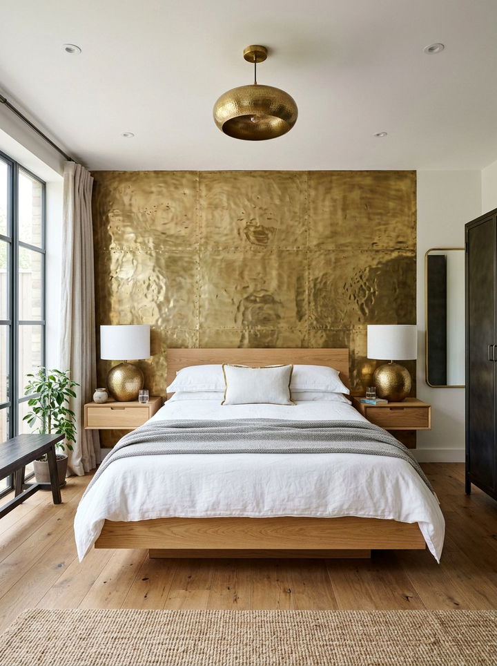 Hammered Metal Bedroom - 30 textured bedroom ideas
