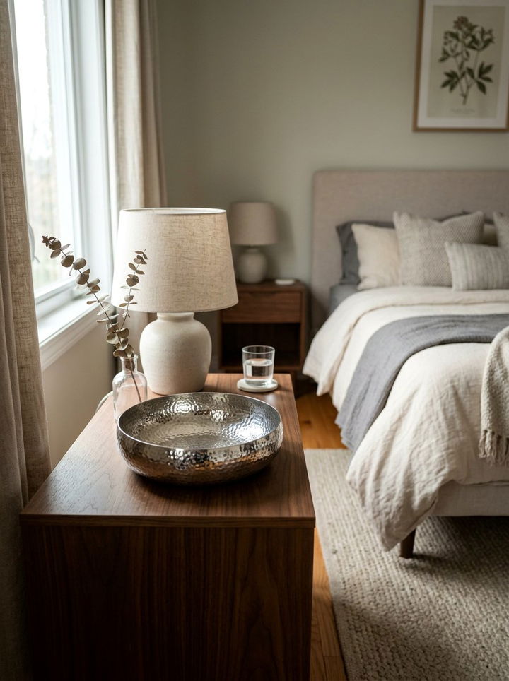 Hammered Metal Bowl - 30 bedroom candle holders