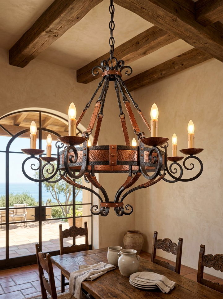 Hammered Metal Chandelier - 30 bedroom chandeliers