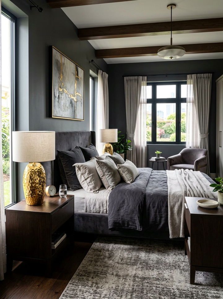 Hammered Metal Decor - 30 bedroom texture layering ideas