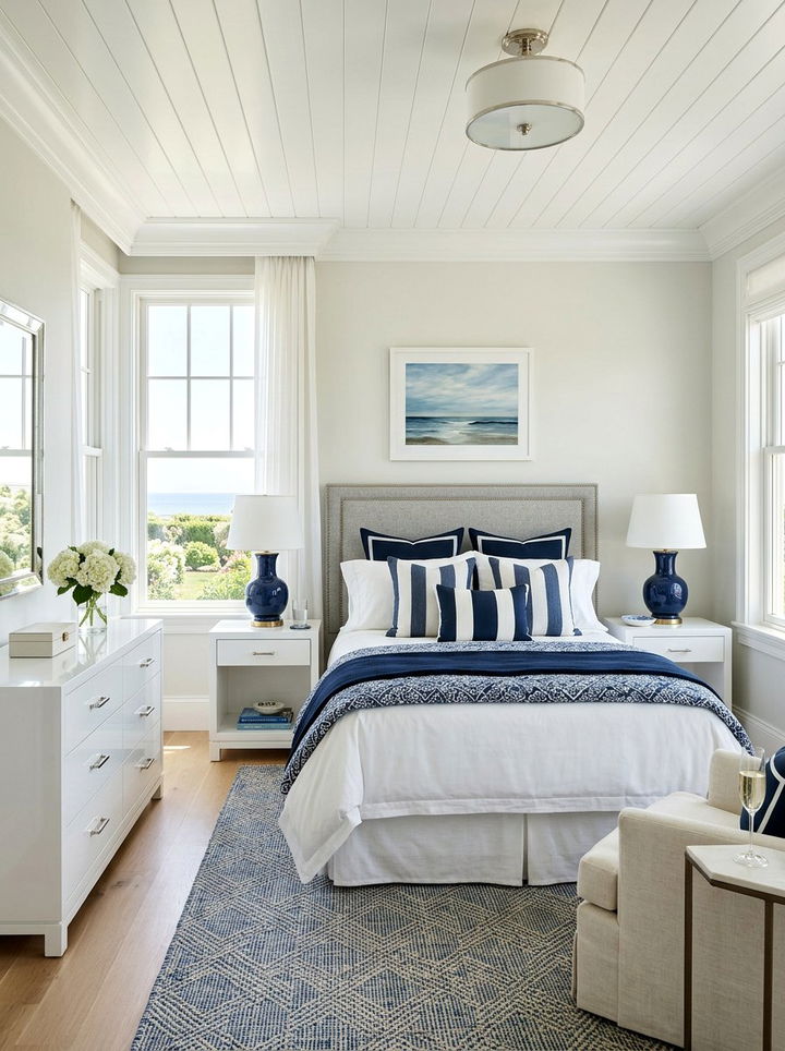 Hamptons Bedroom - 30 ocean themed bedroom ideas