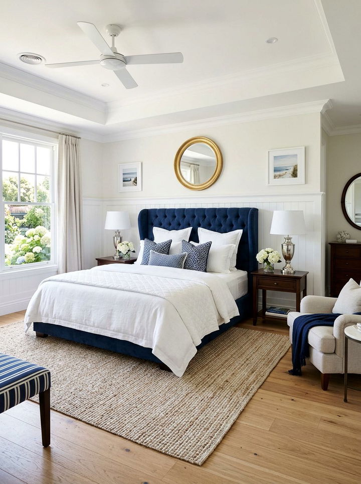 Hamptons Style Bedroom - 30 ocean blue bedroom ideas