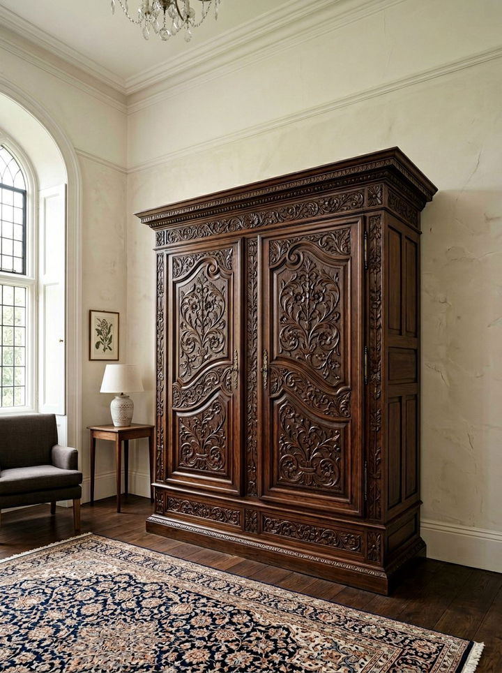 Hand Carved Wood Wardrobe - 30 Mexican bedroom ideas