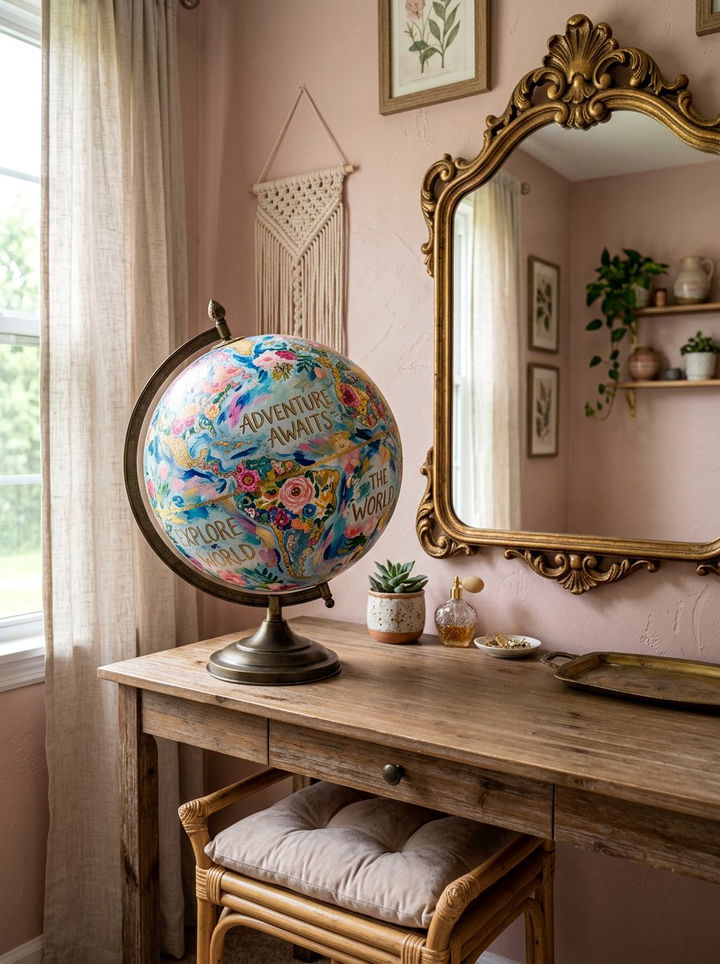 Hand Painted Artistic Globe - 30 bedroom globes