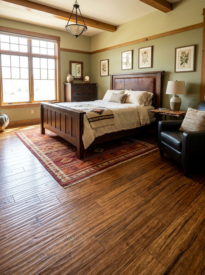 Hand Scraped Bamboo Bedroom - 30 bedroom bamboo flooring ideas