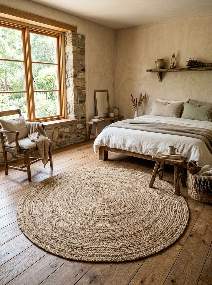 Hand Woven Round Hemp Rug - 30 bedroom round rugs