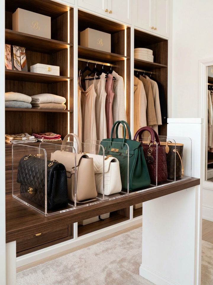Handbag Storage Organizer - 30 bedroom closet organizers