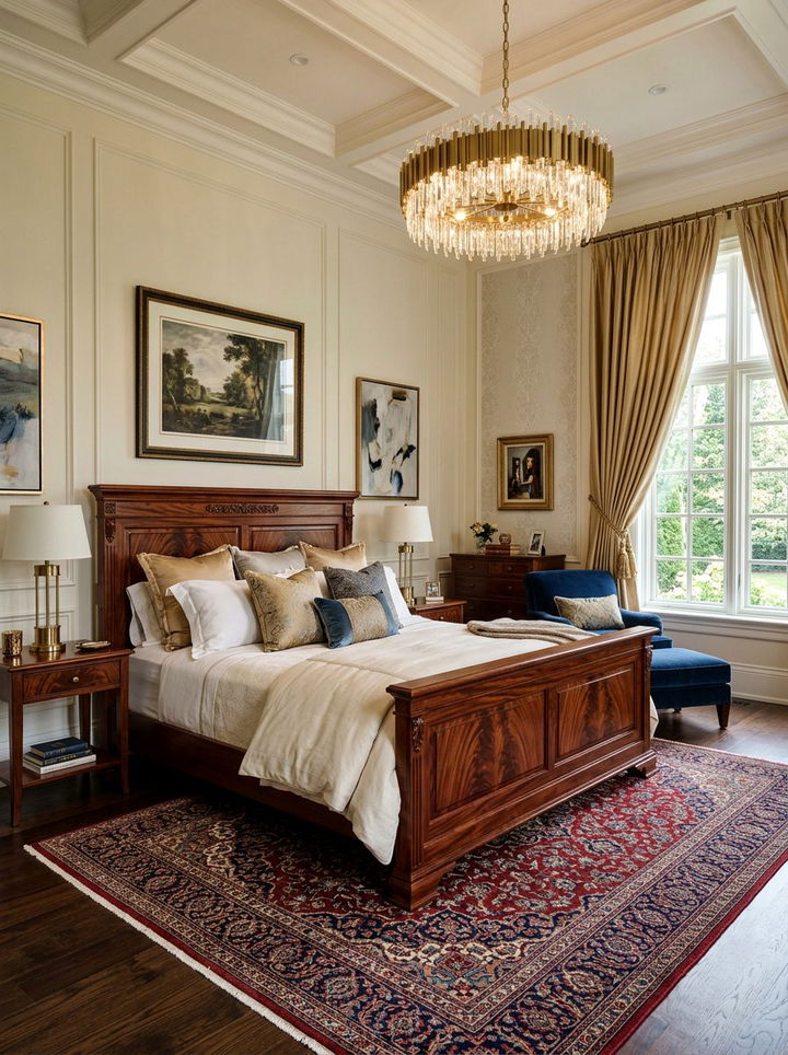 Handcrafted Mahogany Bed - 30 bedroom mahogany furniture ideas