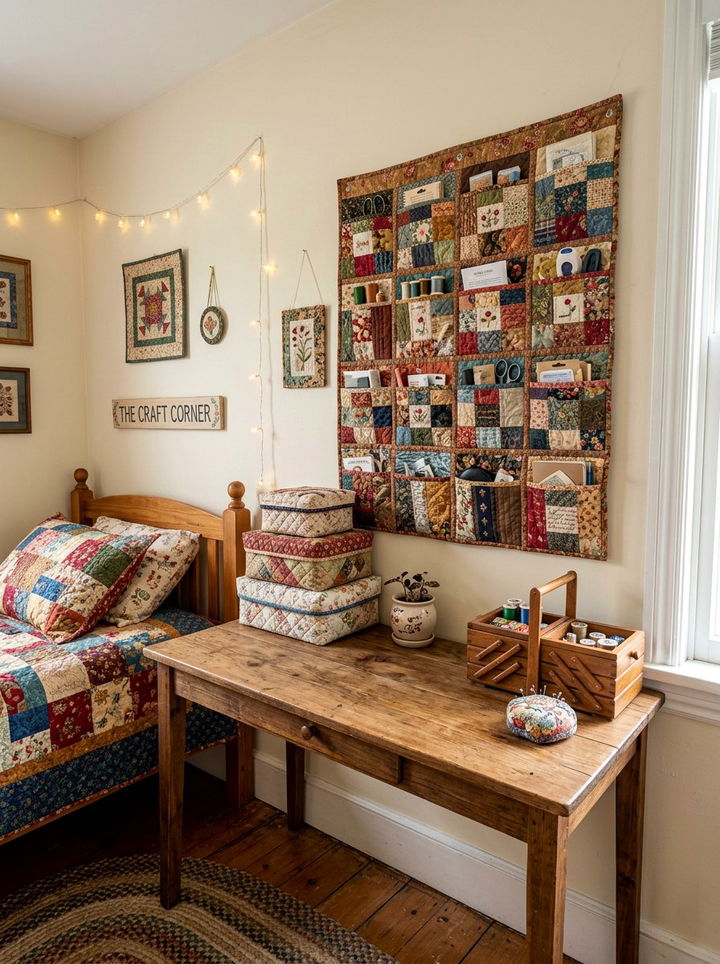 Handcrafted patchwork details - 30 patchwork bedroom ideas