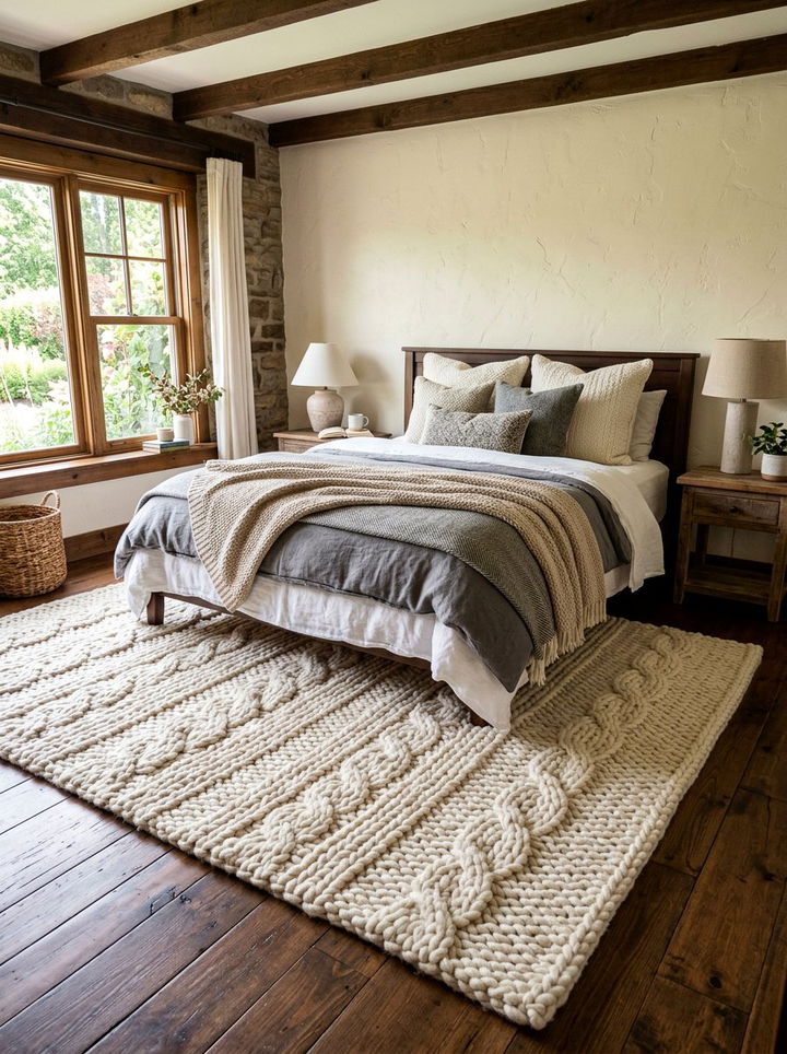 Handmade Chunky Knit Rug - 30 bedroom rugs