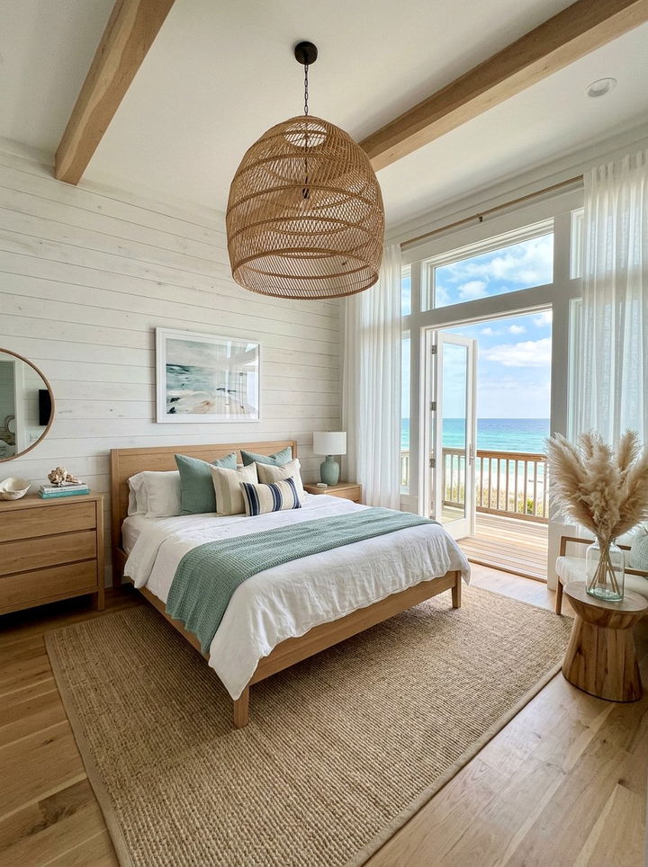 Handwoven Rattan Pendant Light - 30 handcrafted bedroom ideas