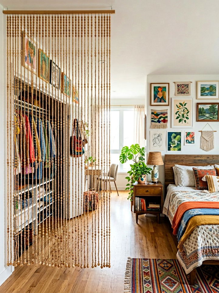 Hanging Beaded Curtain - 30 bedroom closet dividers