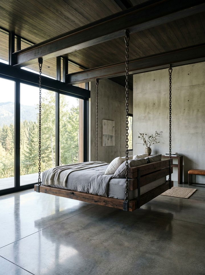 Hanging Bed Bedroom - 30 converted warehouse bedroom ideas