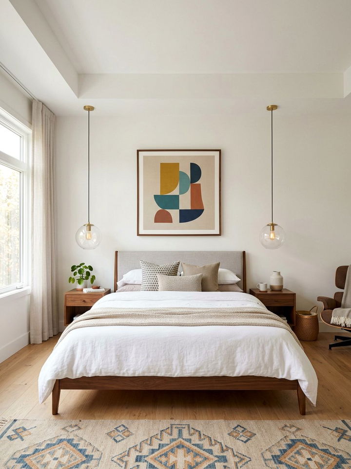 Hanging Bedside Pendant Lighting - 30 bedroom layered lighting ideas