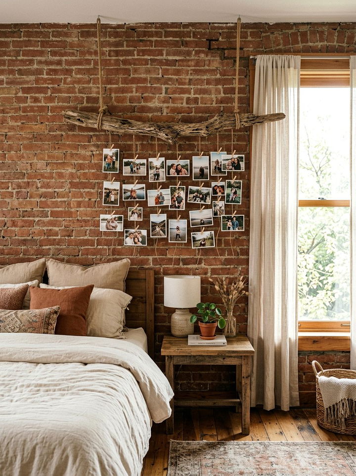 Hanging Branch Photo Display - 30 bedroom photo displays