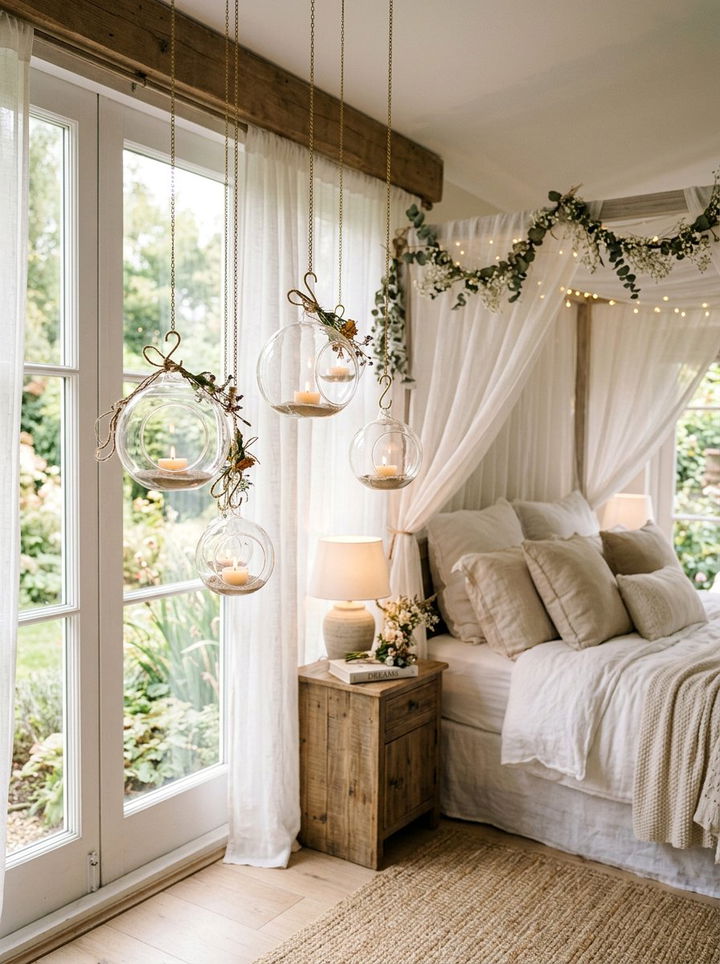 Hanging Candle Holder - 30 bedroom candle ideas