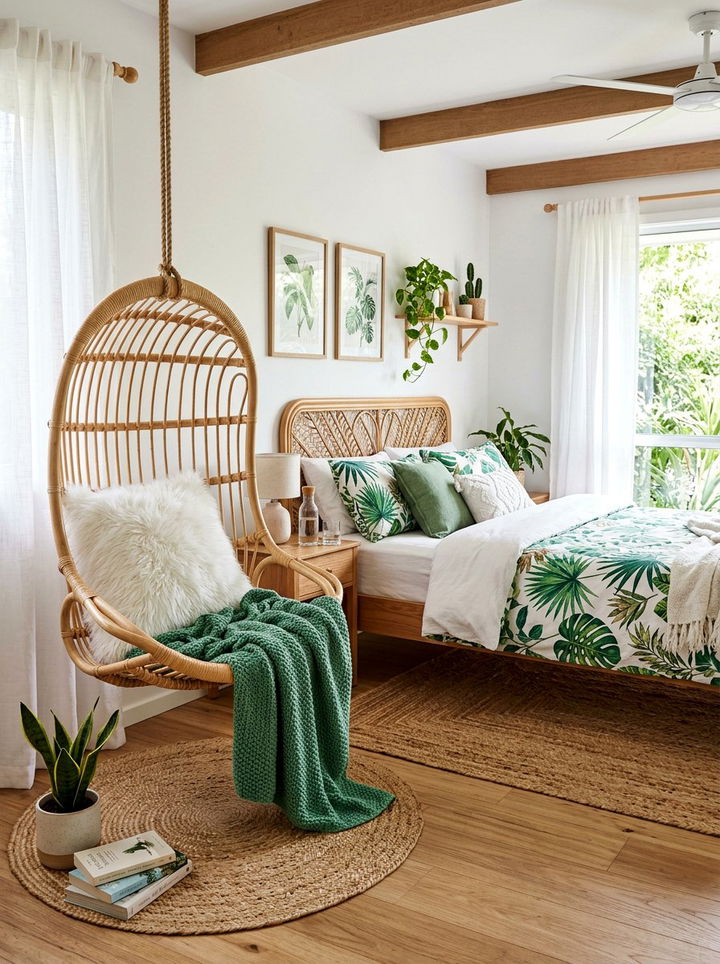 Hanging Chair Bedroom - 30 tropical bedroom ideas