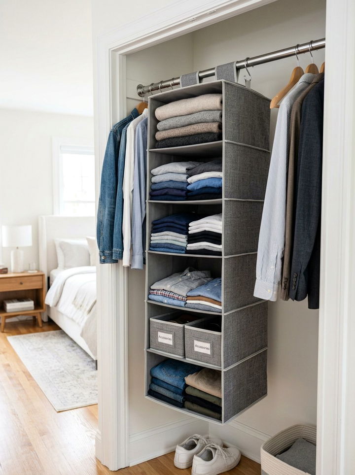 Hanging Closet Organizer With Shelves - 30 bedroom closet shelving ideas