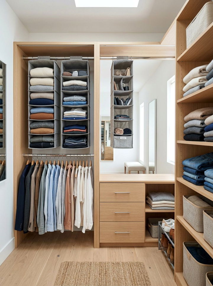 Hanging Closet Organizers - 30 bedroom storage hacks