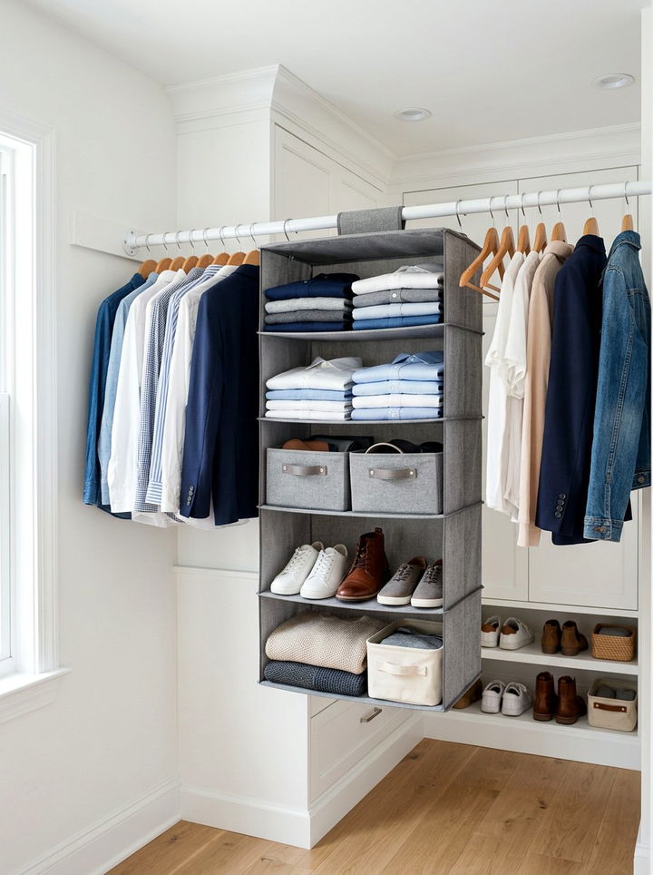 Hanging Closet Shelf - 30 bedroom storage solutions