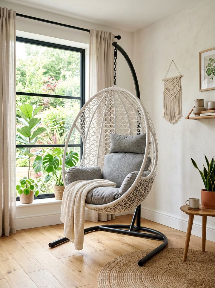 Hanging Egg Chair - 30 bedroom furniture ideas