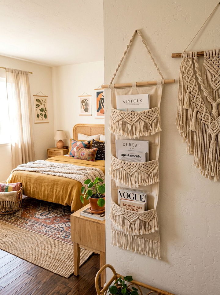 Hanging Fabric Magazine Pocket - 30 bedroom magazine racks