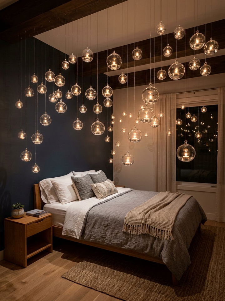 Hanging Glass Orb - 30 bedroom candle holders