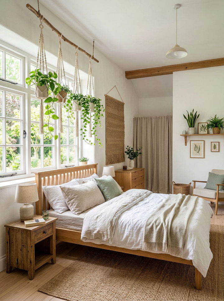 Hanging Macrame Plant Holder - 30 handcrafted bedroom ideas