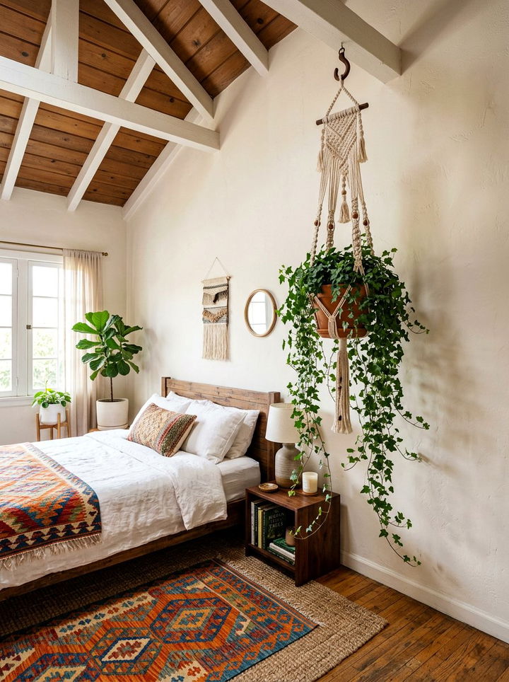 Hanging Macrame Planter - 30 bedroom finishing touches ideas