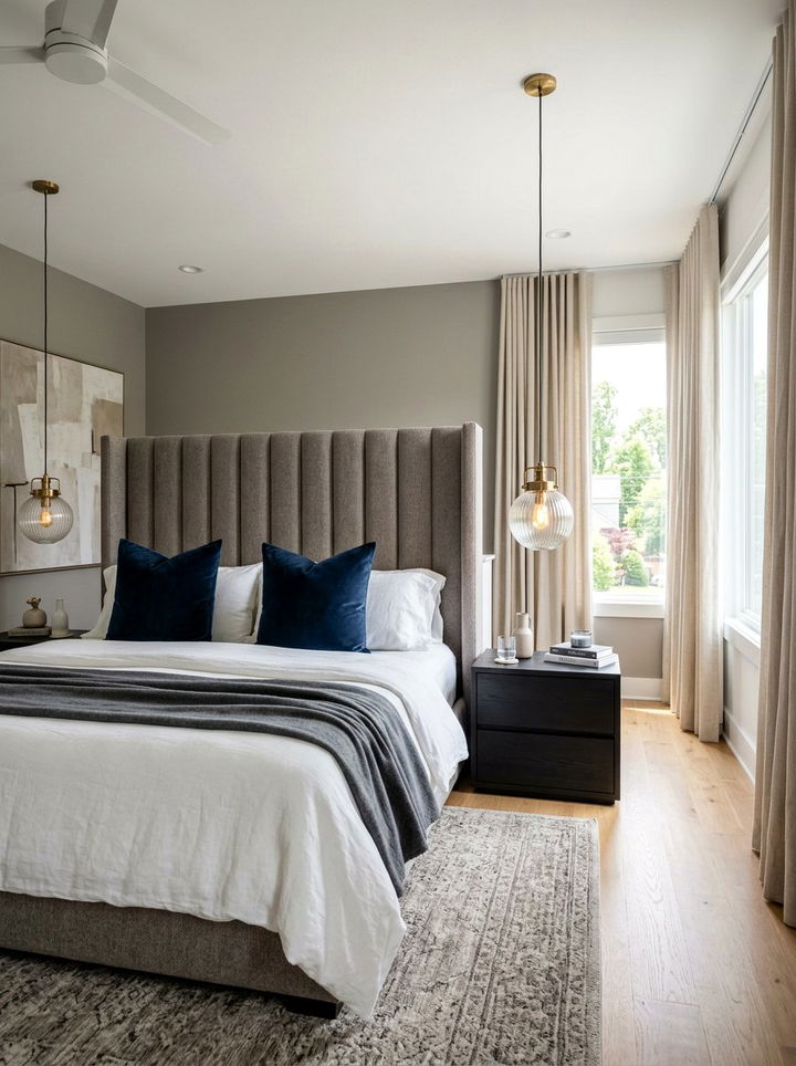 Hanging Pendant Light Over Nightstand - 30 bedroom lamp ideas