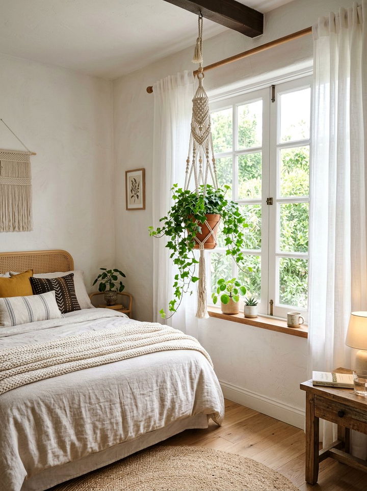 Hanging Plant - 30 tiny bedroom ideas