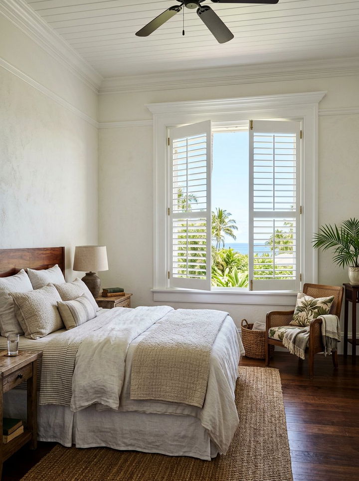 Hawaiian Island Window Shutters - 30 Hawaiian bedroom ideas