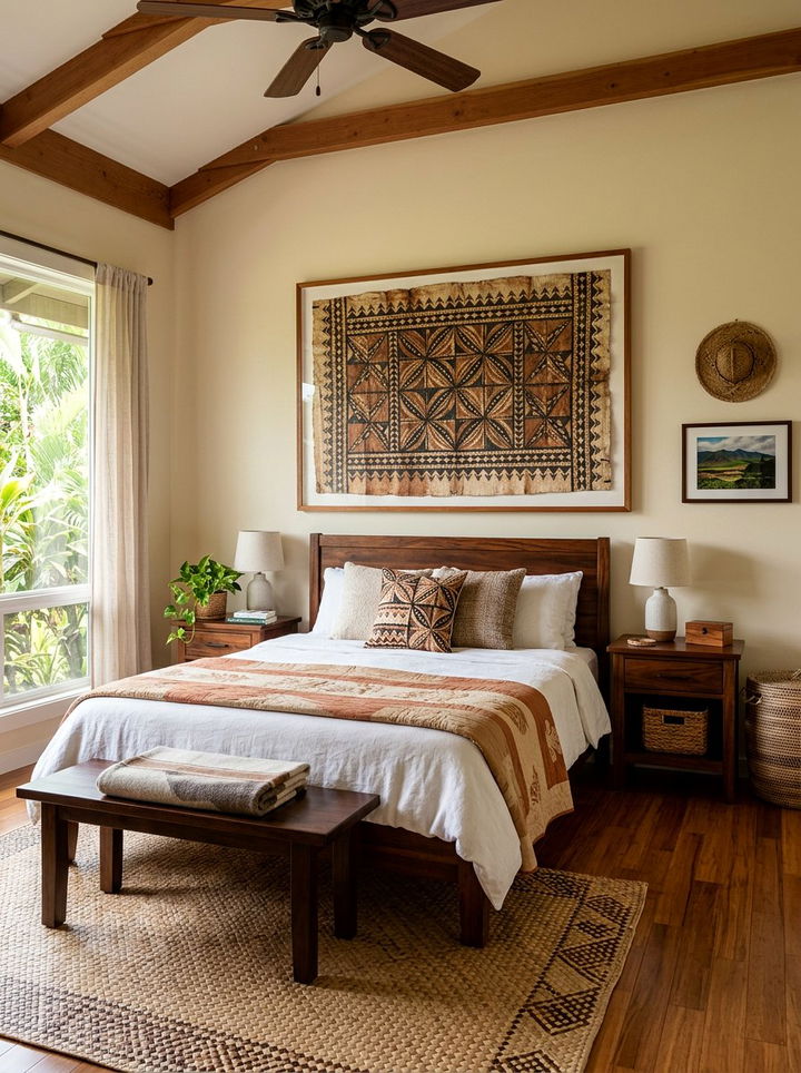 Hawaiian Tapa Cloth Art - 30 Hawaiian bedroom ideas
