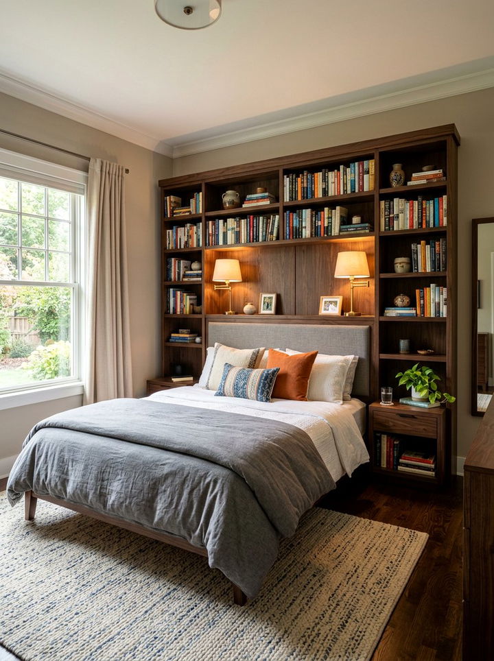 Headboard Storage - 30 bedroom hacks