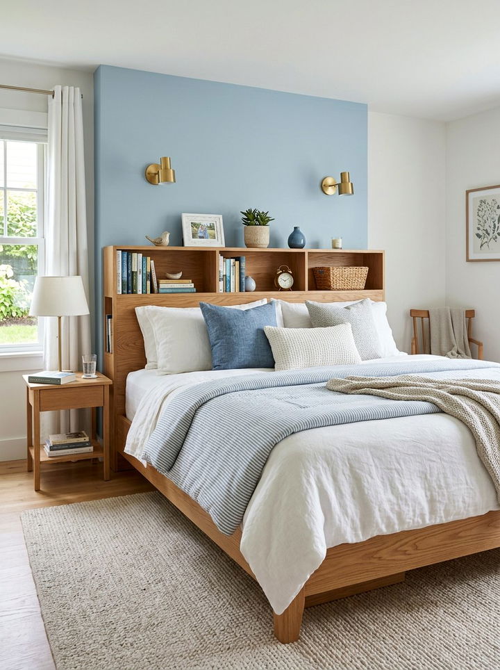 Headboard Storage Shelf - 30 bedroom collection display ideas