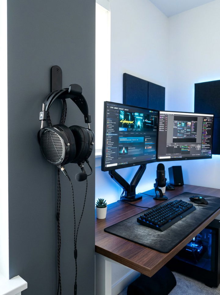 Headphone Wall Mount - 30 command strip bedroom ideas