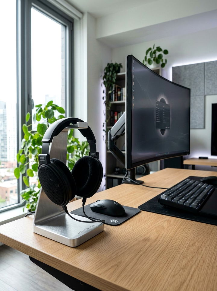 Headset Stand - 30 video game bedroom ideas