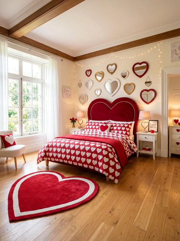 Heart Shape Bedroom - 30 kawaii bedroom ideas