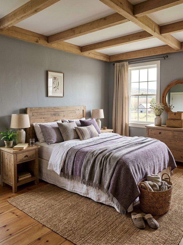 Heather and dove gray bedroom - 30 purple and gray bedroom ideas