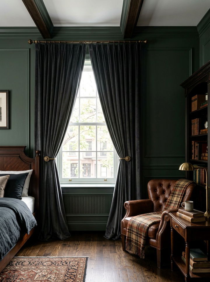 Heavy Blackout Curtains Bedroom - 30 dark academia bedroom ideas