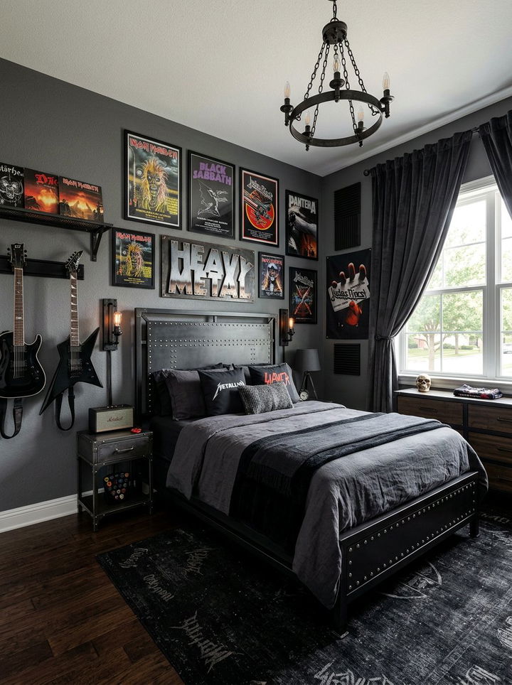 Heavy Metal Bedroom - 30 rock and roll bedroom ideas