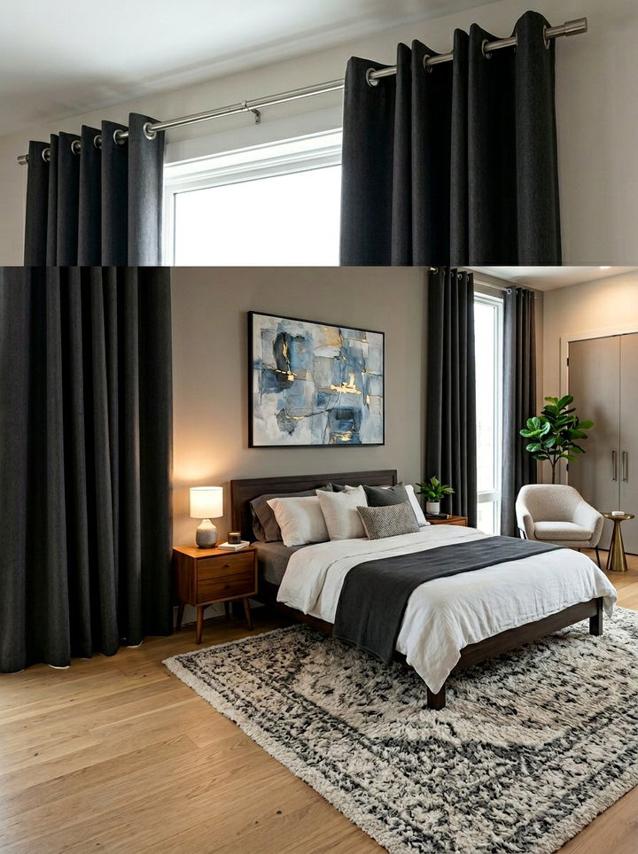 Heavyweight Blackout Grommet Curtains - 30 bedroom blackout solutions