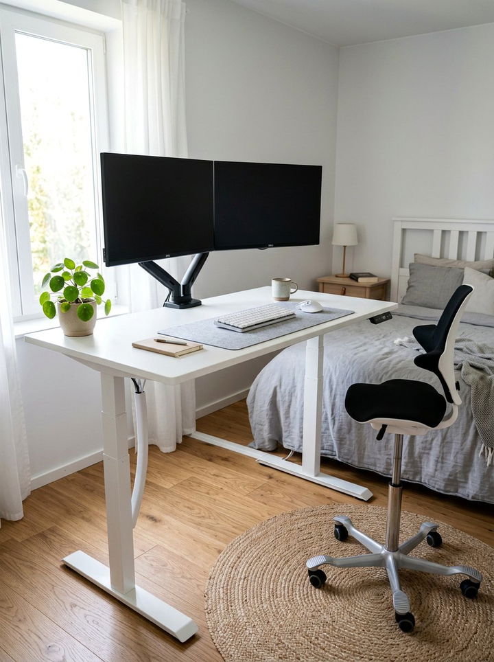 Height Adjustable Standing Desk - 30 bedroom adjustable furniture ideas