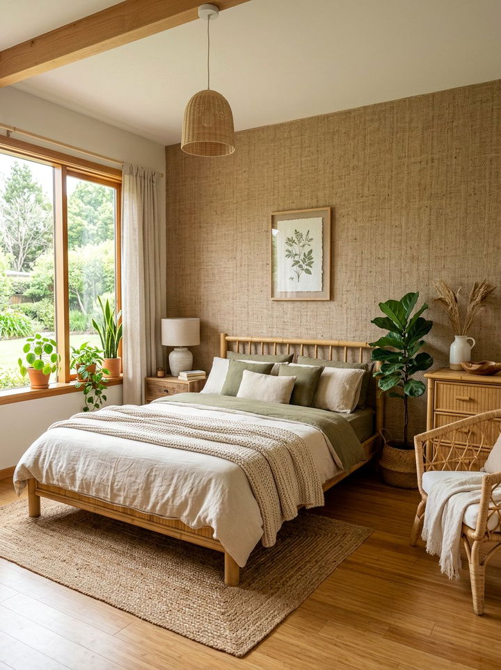 Hemp wallpaper - 30 bedroom textured wallpapers