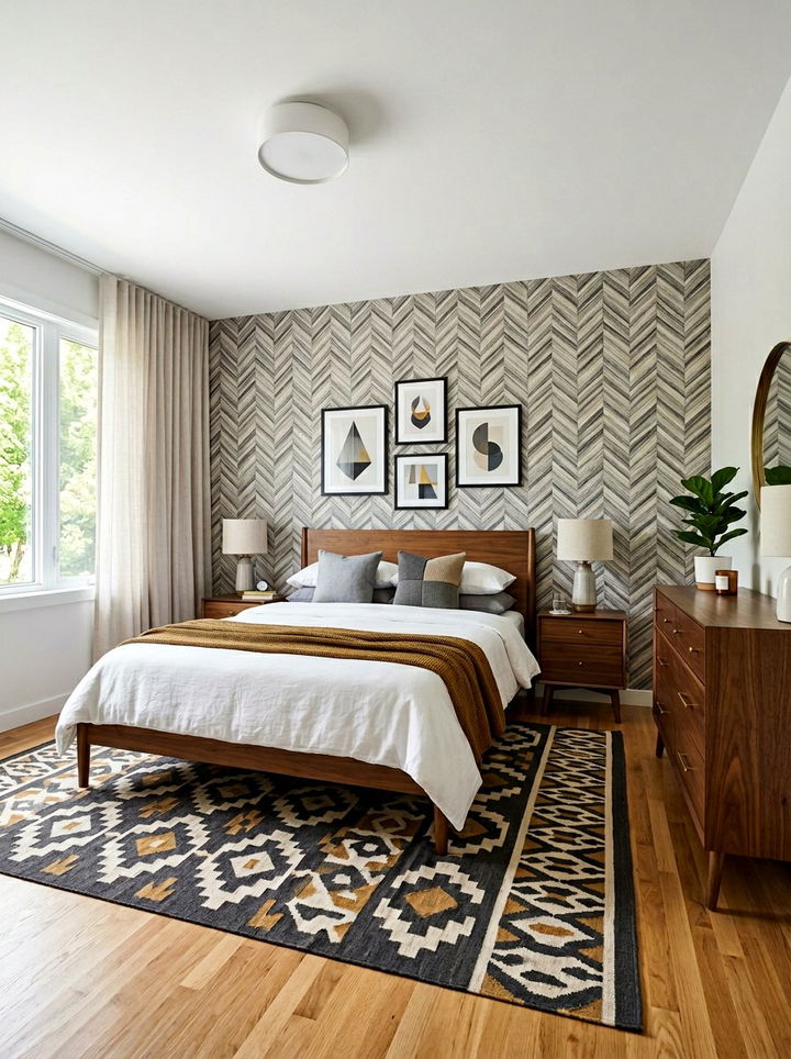 Herringbone Pattern Wallpaper - 30 bedroom accent wall wallpapers