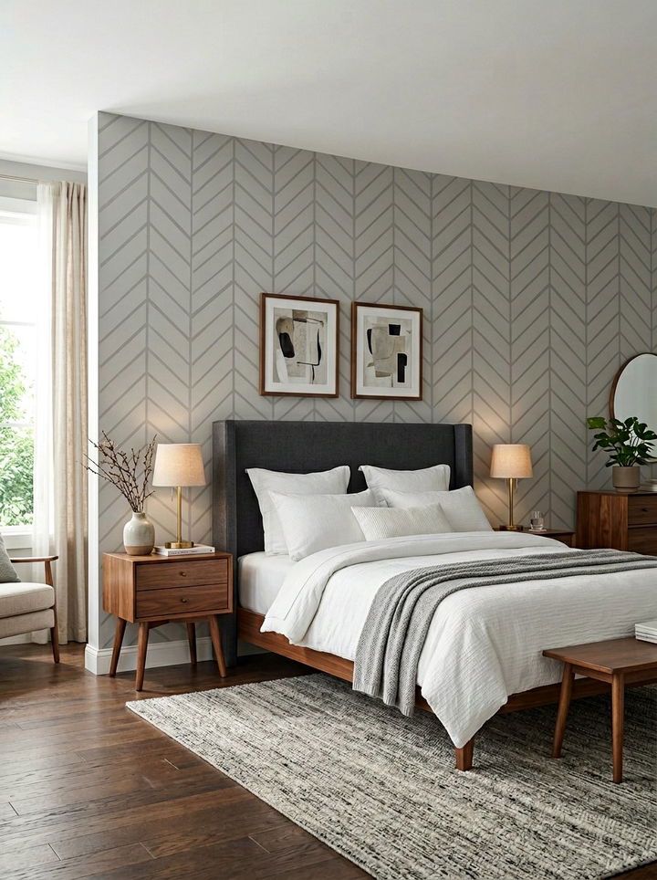 Herringbone Wall Stencil - 30 bedroom wall stencils
