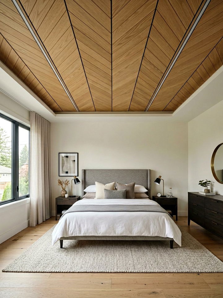 Herringbone pattern ceiling wallpaper - 30 bedroom ceiling wallpapers