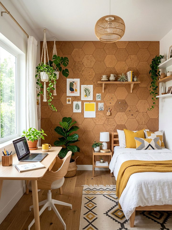 Hexagon Cork Tiles - 30 bedroom bulletin boards